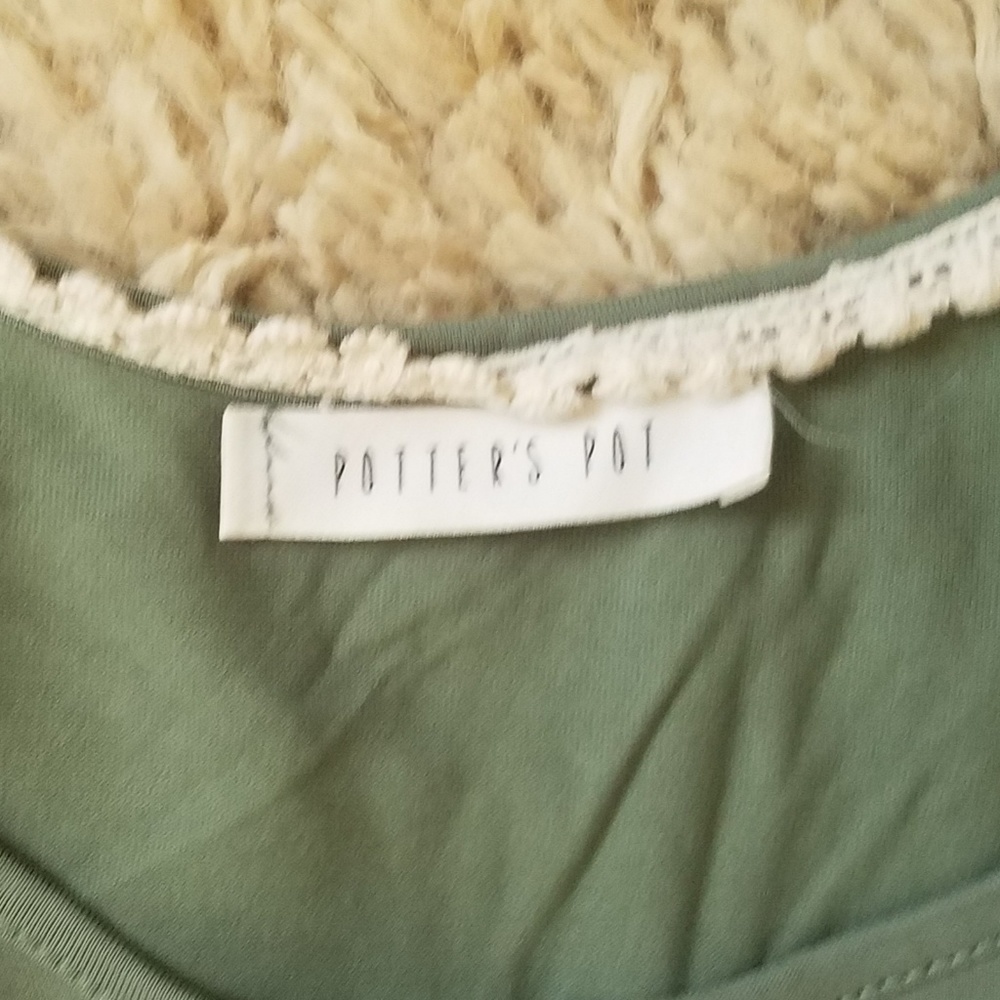 Green high low tunic